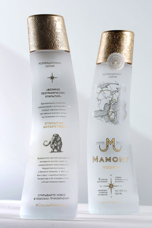 Сатинация и деколь Mamont Vodka Limited Edition
